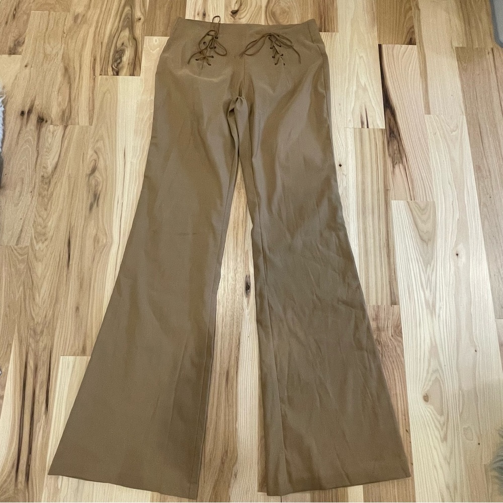 Brown lace up pants size large